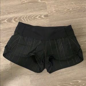 Black and silver striped lululemon shorts